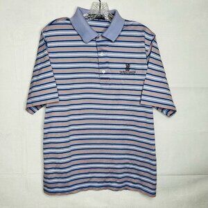 Carnoustie Ritz Carlton Golf Club, Juniper Striped Polo Shirt Lilac Coral Sz M